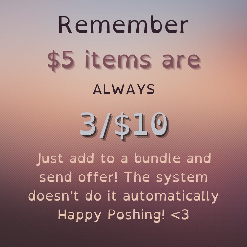 $5 items are 3/$10